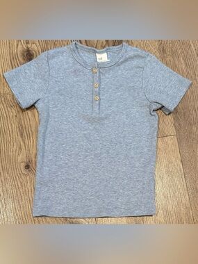 H&M Toddler Light Heather Blue Short Sleeve Henley Tee Size 18-24 Months